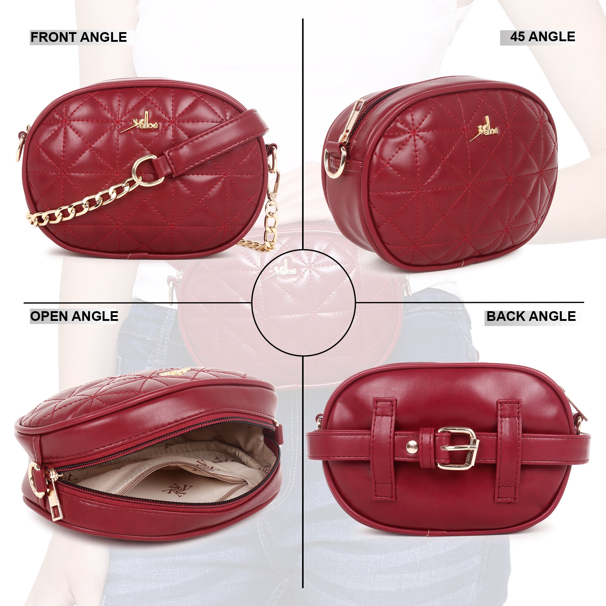 Small sling bag cum fanny pack Maroon