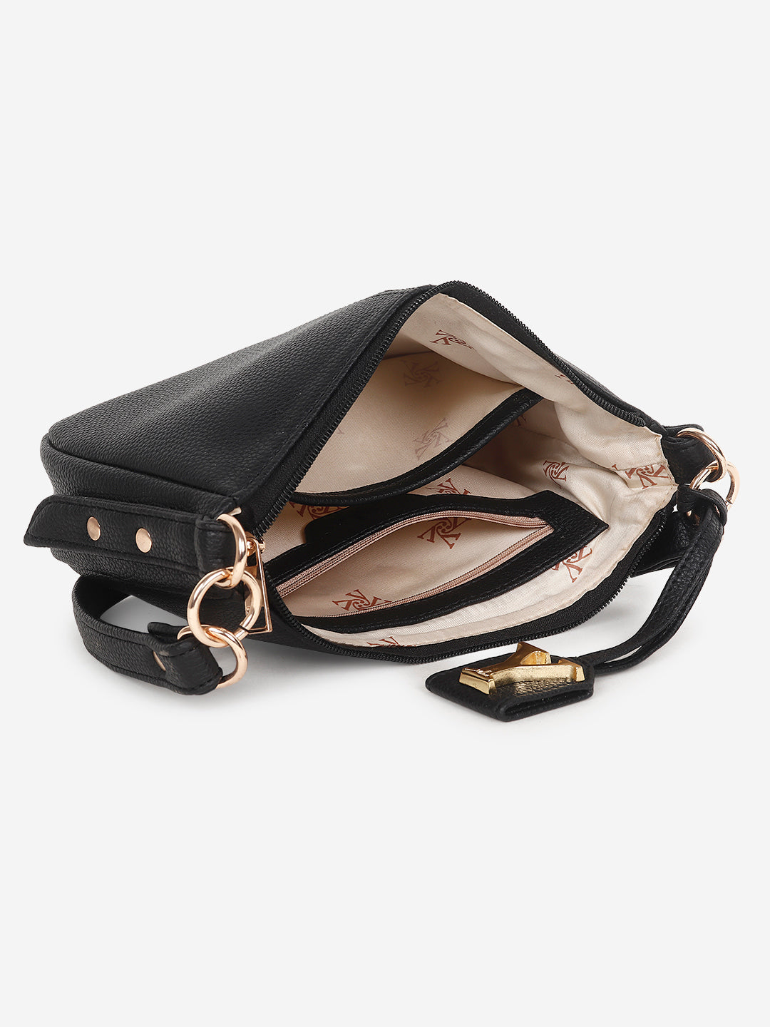 Baguette bag with long sling (Black)