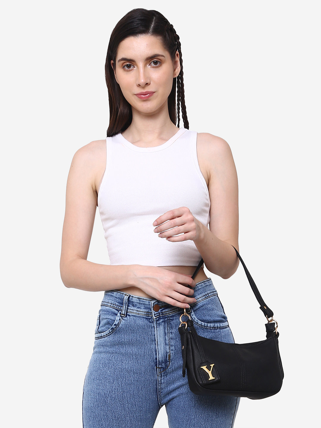 Baguette bag with long sling (Black)