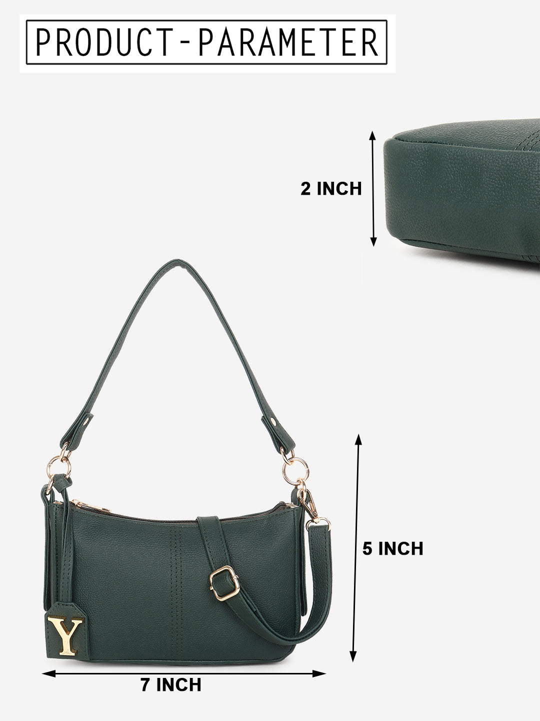 Baguette bag with long sling (Green)