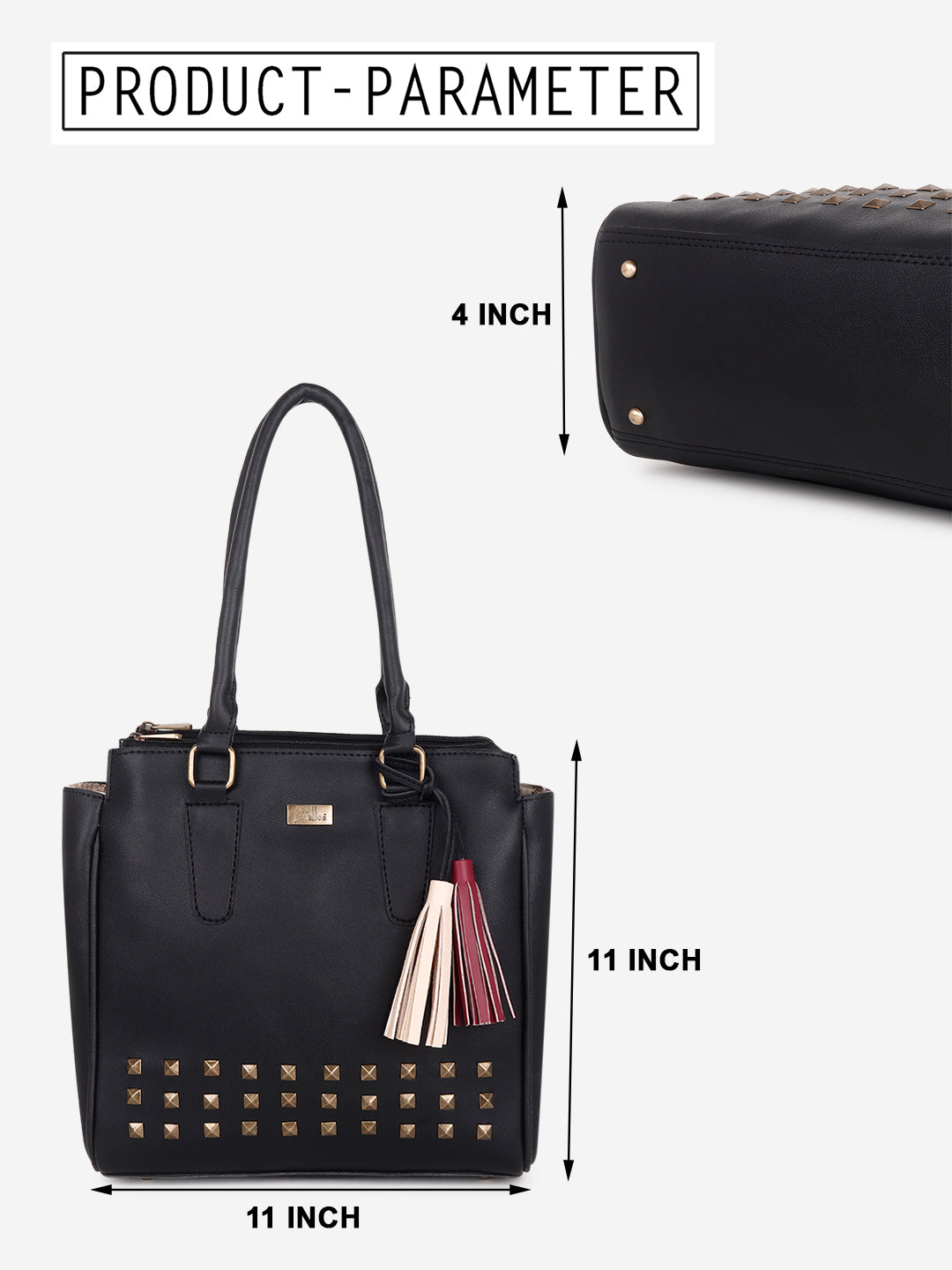 Embellished Shoulder Bag Black