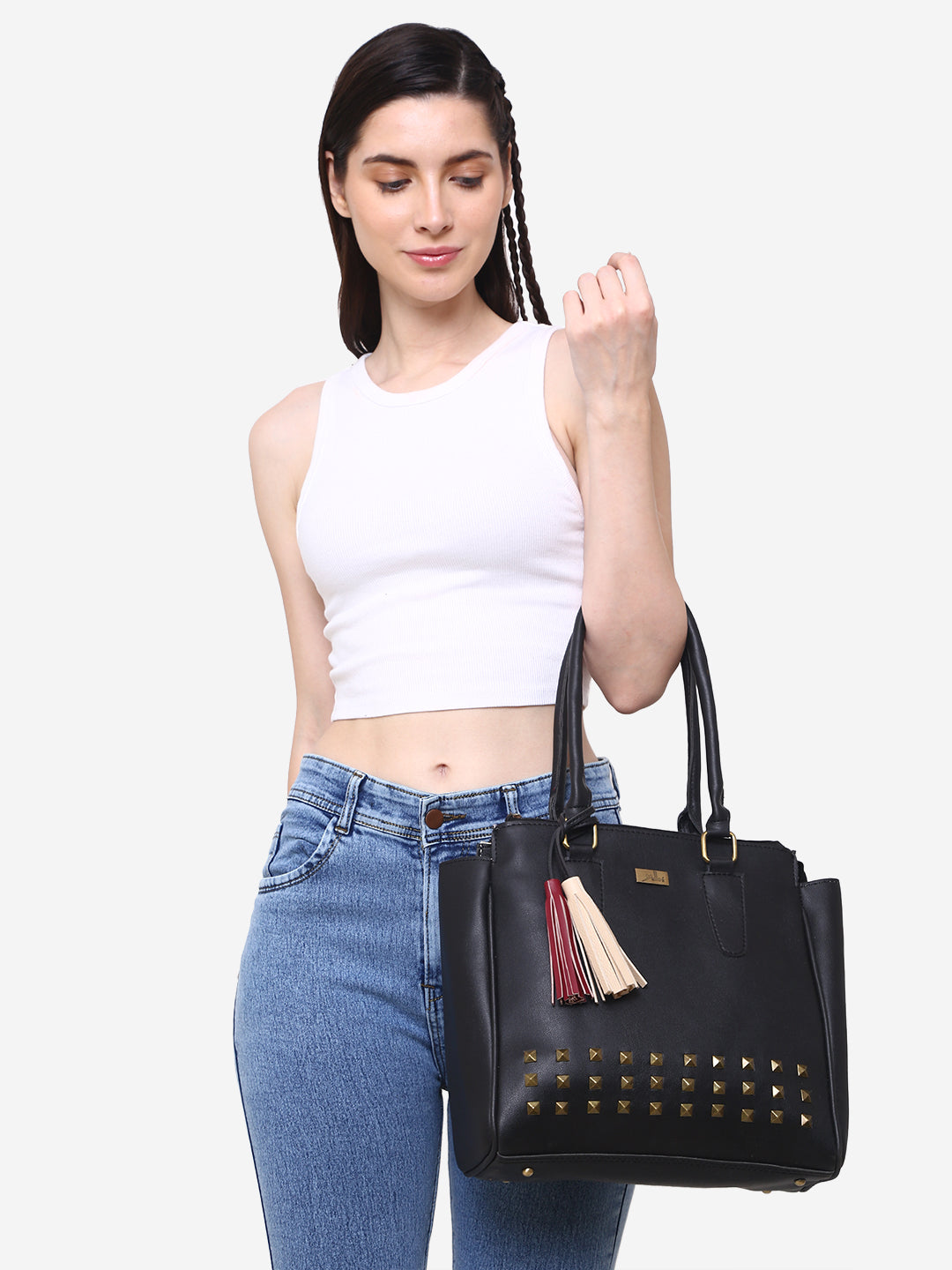 Embellished Shoulder Bag Black