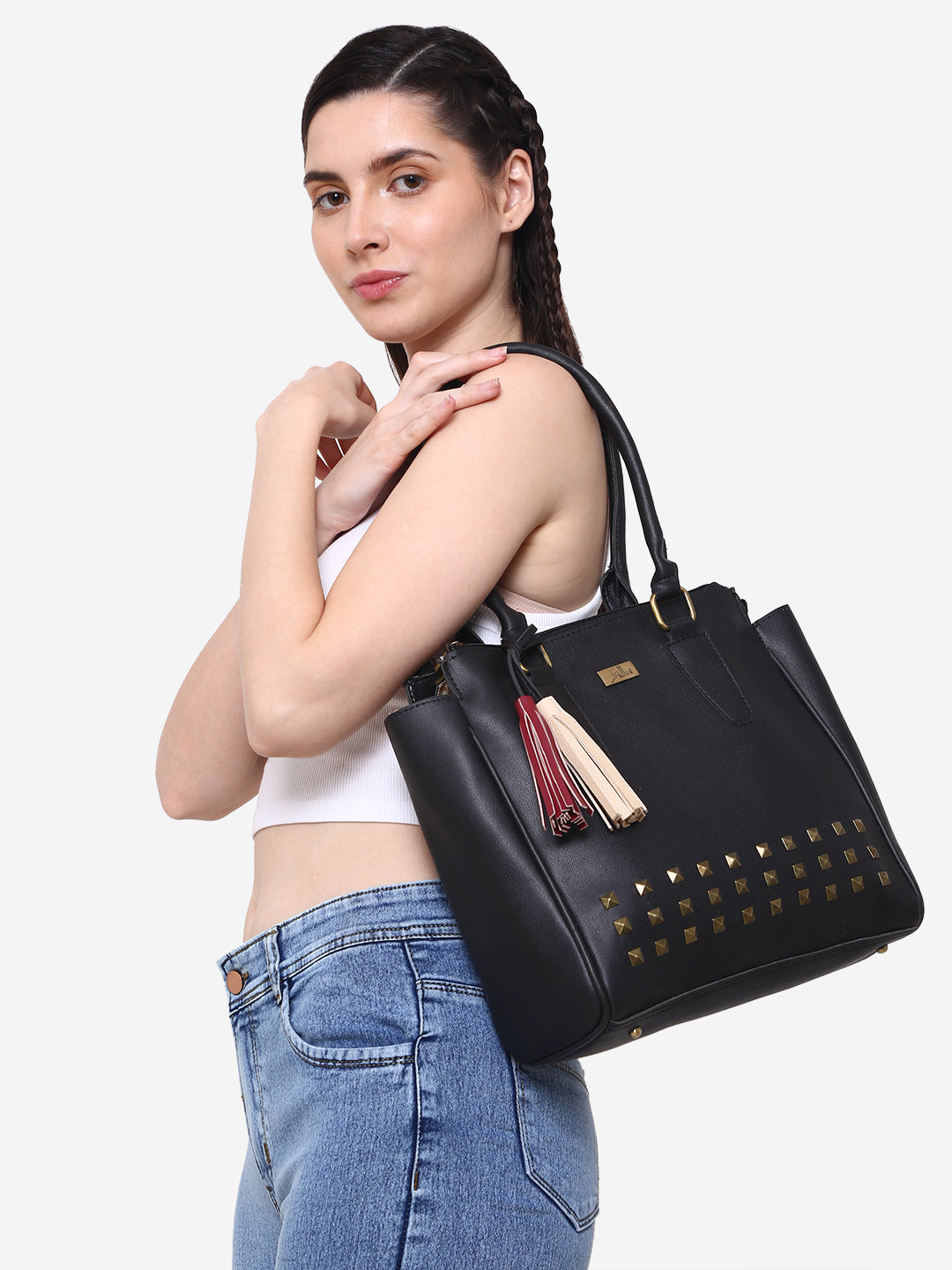 Embellished Shoulder Bag Black