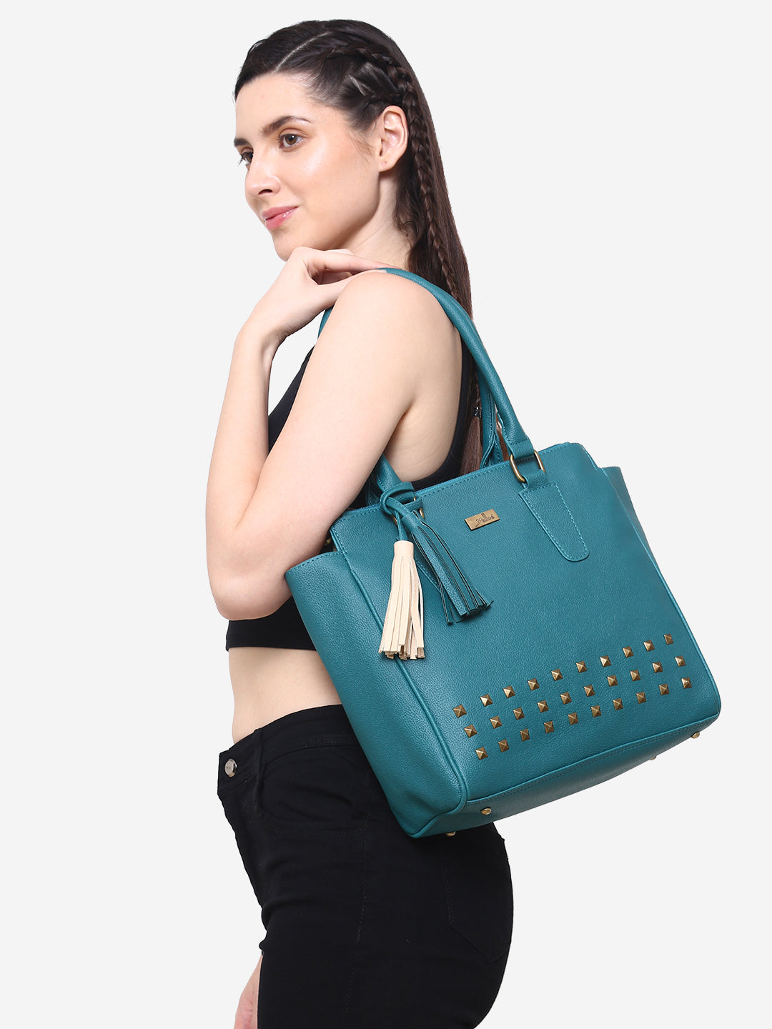 Embellished Shoulder Bag Turquoise