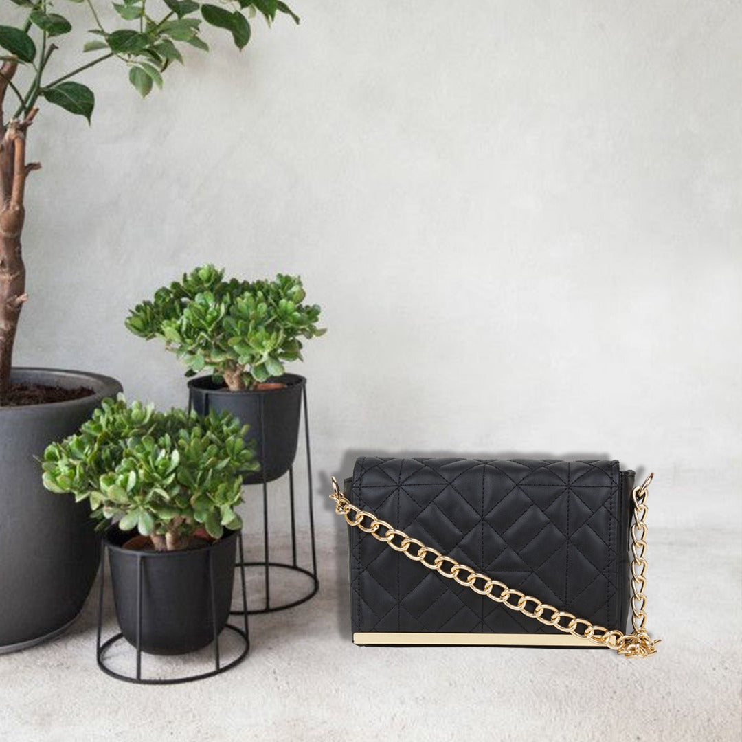 Women's Quilted Handheld Chain Bag