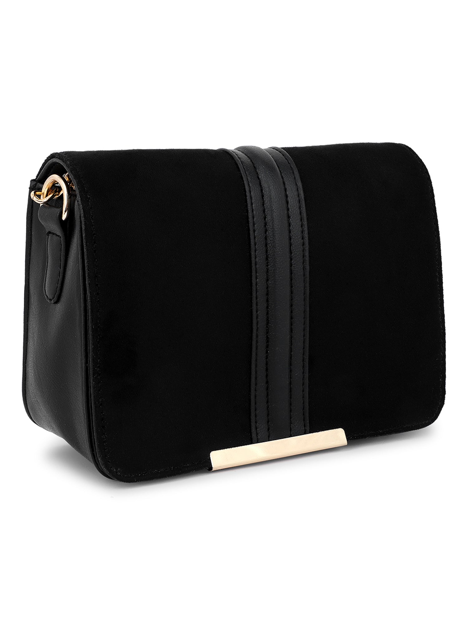 Black Suede Sling Bag