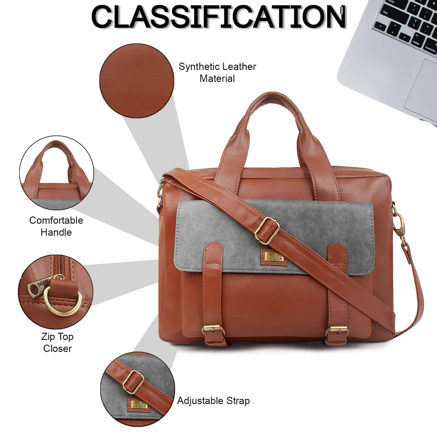 Tan Spacious Laptop Bag for Men