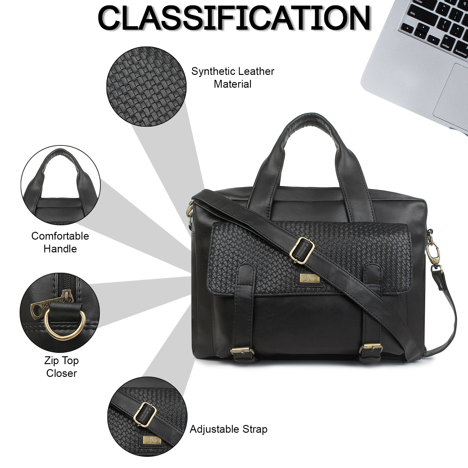 Black Spacious Laptop Bag for Men
