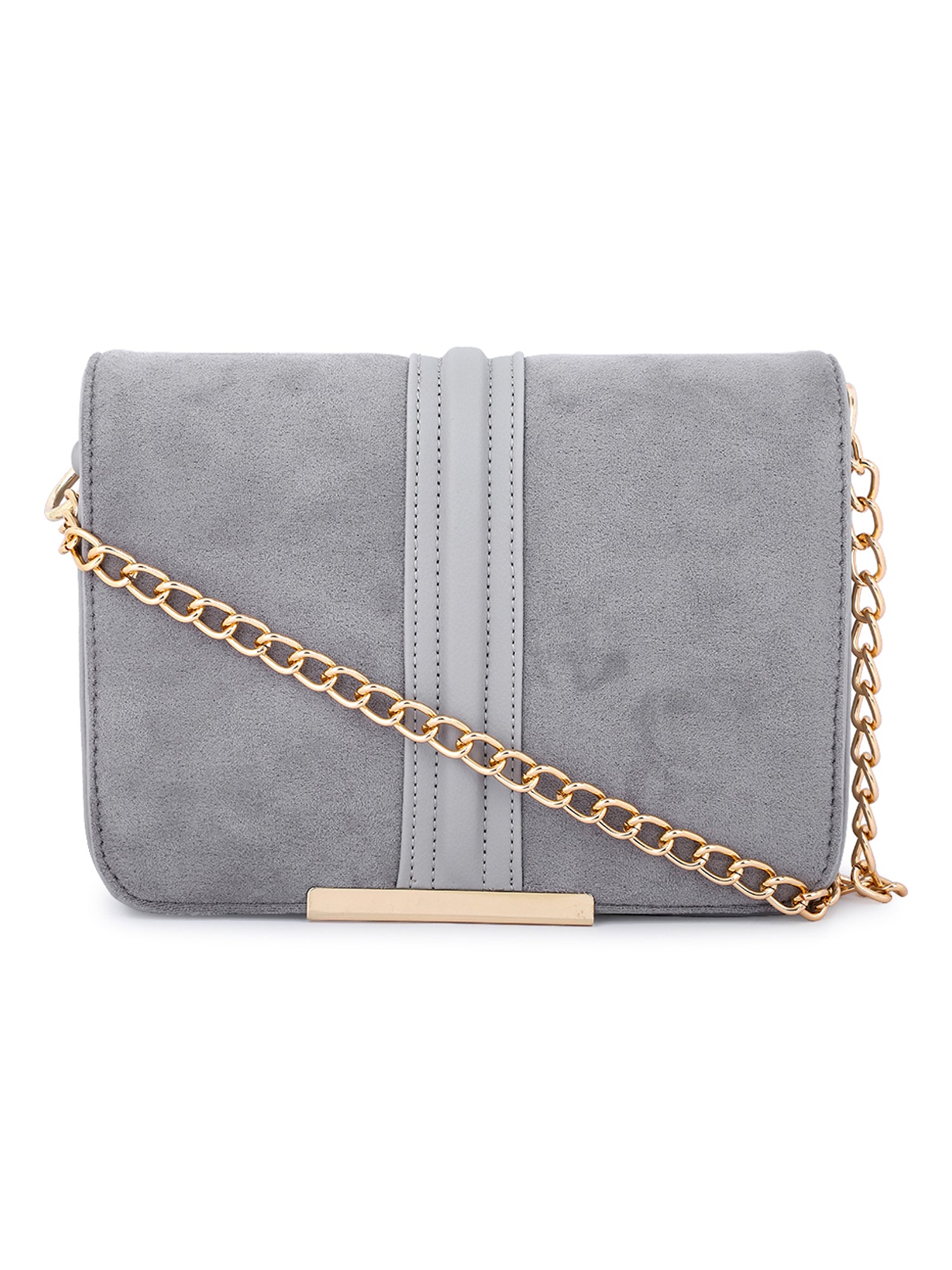 Grey Suede Sling Bag