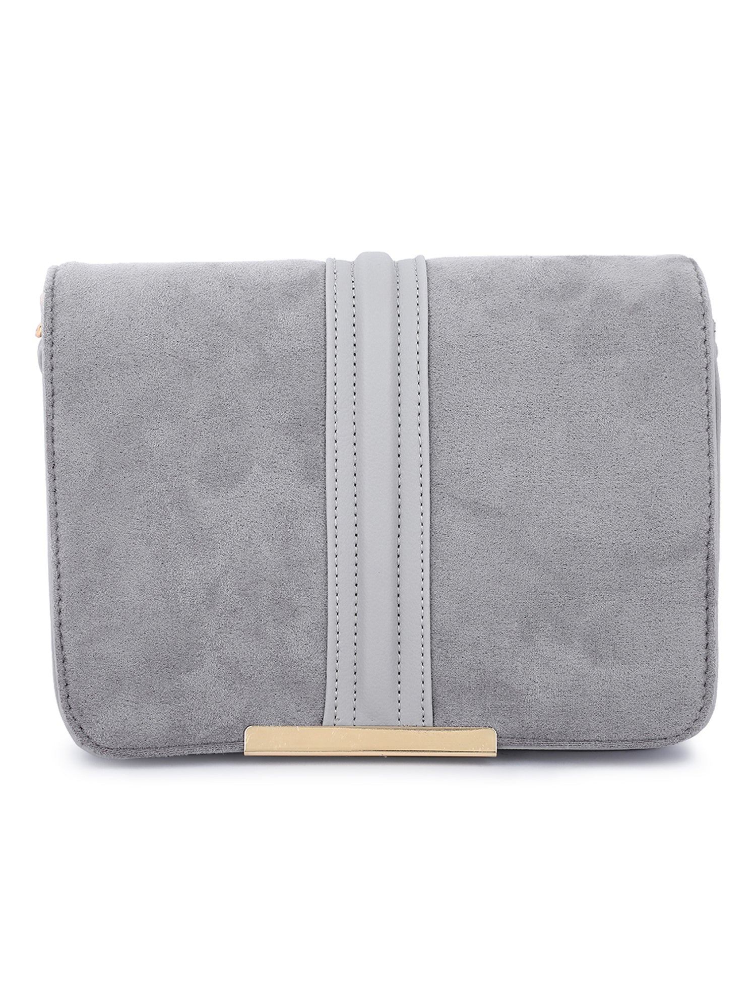 Grey Suede Sling Bag