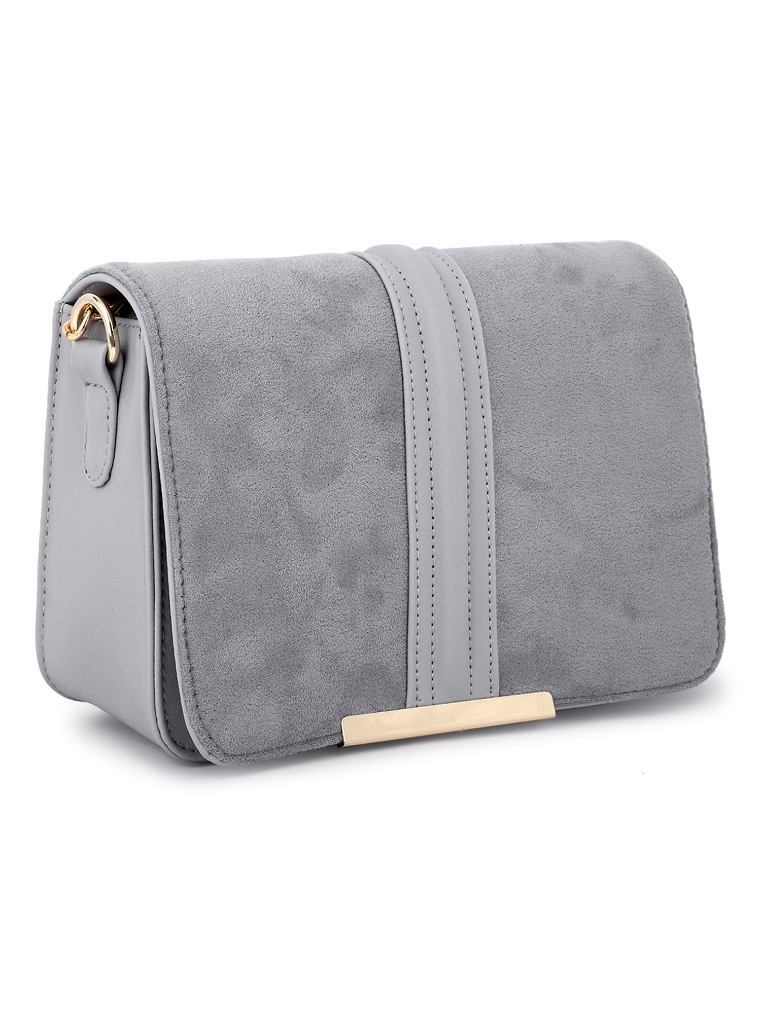 Grey Suede Sling Bag